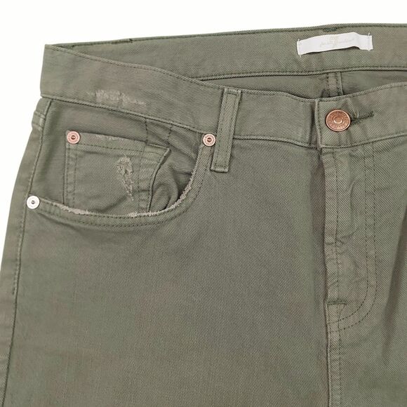 7 For All Mankind Jeans Womens 29 Green Slim Straight Stretch High Rise Denim - Picture 3 of 11